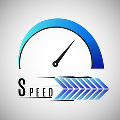 Speed, vector logo. Isolated on white background