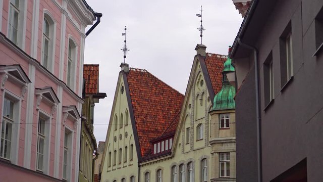 Set of videos of the sights and streets of old city of Tallinn.