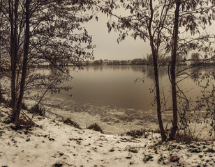 Winter landscape and nature