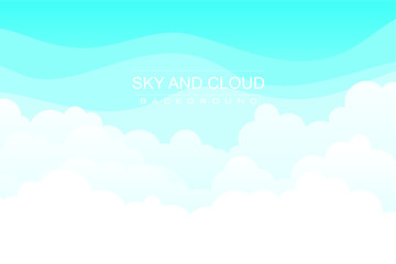 Sky and Clouds Background, with flat design, clean, fresh, stylish and modern design, suitable for poster, flyers, postcards, web banners and other