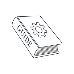 User guide book. Vector linear icon on a white background.