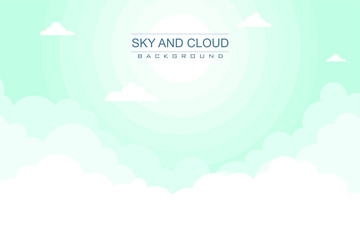 Sky and Clouds Background, with flat design, clean, fresh, stylish and modern design, suitable for poster, flyers, postcards, web banners and other