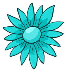 Single flower in blue color