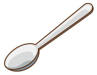 One spoon on white background