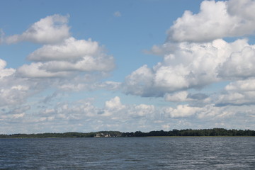 clouds over lake