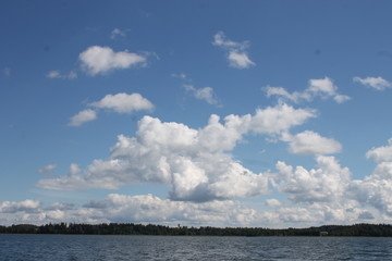 clouds over lake