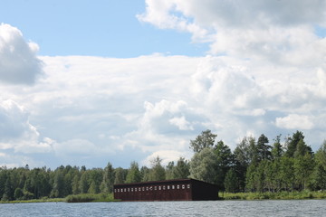 landscape with river and blue sky