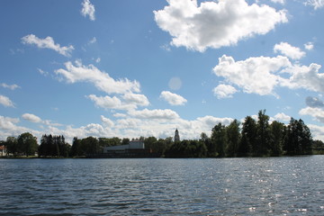 clouds over lake