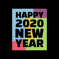 Colorful design symbol Happy New Year 2020