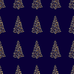 Obraz premium Pine Tree Pattern Gold-06