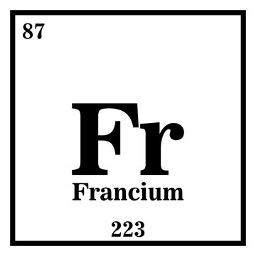 Francium Periodic Table of the Elements Vector illustration eps 10
