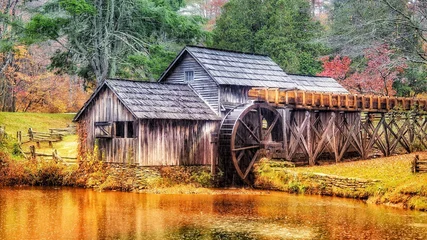 Fototapete Rund Mabry Mill im Shenandoah Nationalpark © GirlSeeingWorld
