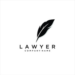 Lawyer Attorney Legal Law firm Logo sign symbol, Feather Quill Pen Notary logo design inspiration