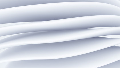 Obraz na płótnie Canvas Abstract white background with futuristic shape. Bulk layers horizontally. 3D rendering.