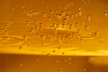 Air blebs in champagne glass
