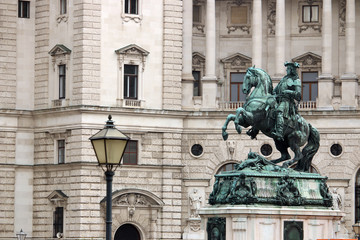 Statue of Prince Eugen in Heldenplatz Vienna Austria