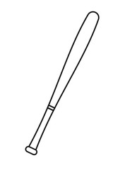 Vector flat black outline baseball bet isolated on white background