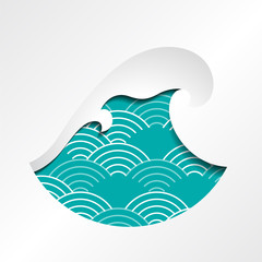 Big wave symbol icon.