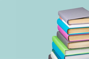 Collection of old books  on background