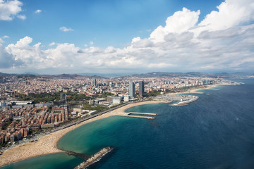 Fototapeta na wymiar Quay of Barcelona, beaches, Spain