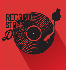 Record store day retro vintage template illustration