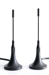 Close-up dark gsm antennas with wires