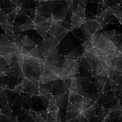 Connected lines and points abstract seamless tileable background