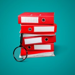 File folders with documents on  background