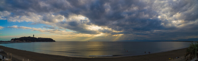 砂浜のパノラマ