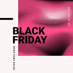 Black Friday Sale with super discounts. Modern vector illustration