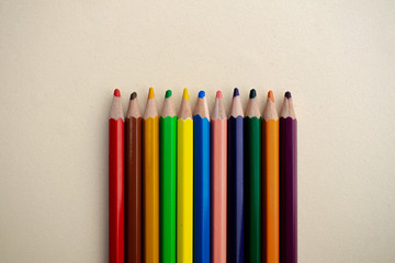 color pencils isolated on white background