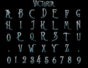 Victoria Steam punk Alphabet - 3D Illustration