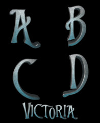 Victoria Steam punk Alphabet - 3D Illustration