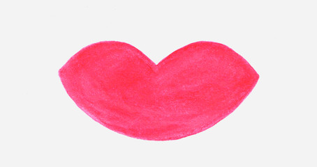 Obraz premium Hand drawn watercolor pink lips isolated on white background