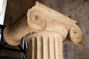 Architectural abstract of ancient Greek Ionic column