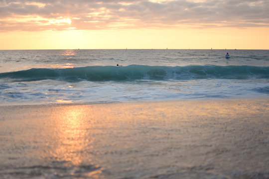 capbreton (40) : plage oceane au coucher du solei