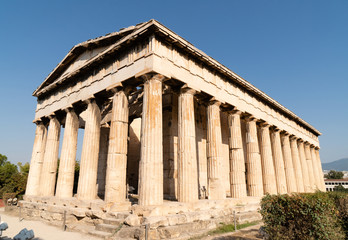 Back side of the temple of Hephaestus in Athens, built in 445 B.C.