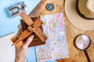 Travel plan, trip vacation, tourism mockup - Outfit of traveler