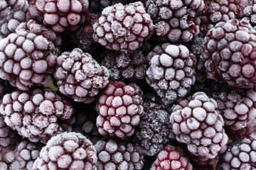  Background from frozen blackberry berries.