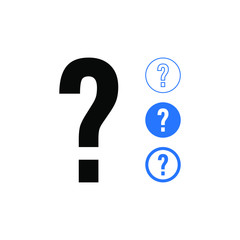 Question mark symbol isolated on white background. Vector illustration