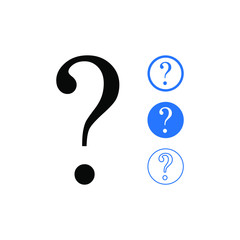 Question mark symbol isolated on white background. Vector illustration