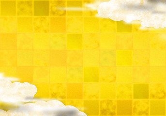 背景：市松模様 シンプル 金 ゴールド 雲 くも 曇り