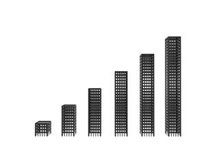 3d illustration of housing market graph