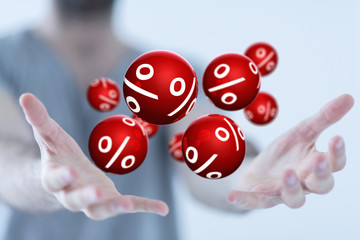 sale digital percent in hand