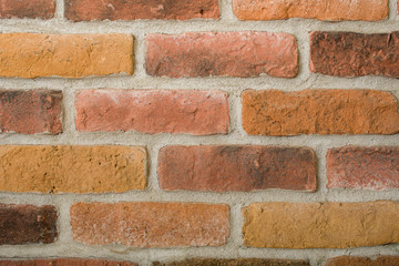 Closeup of an old red brick wall pattern