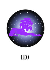 The illustration - zodiac sign on a space background.