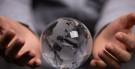 global world concept glass business.