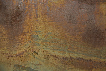 Dark worn rusty metal texture background. Horizontal