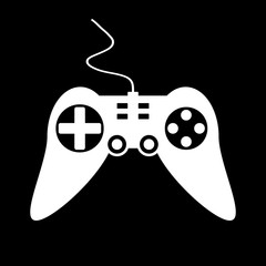 Game console icon on black.