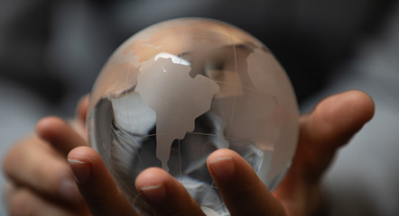 global world concept glass business.